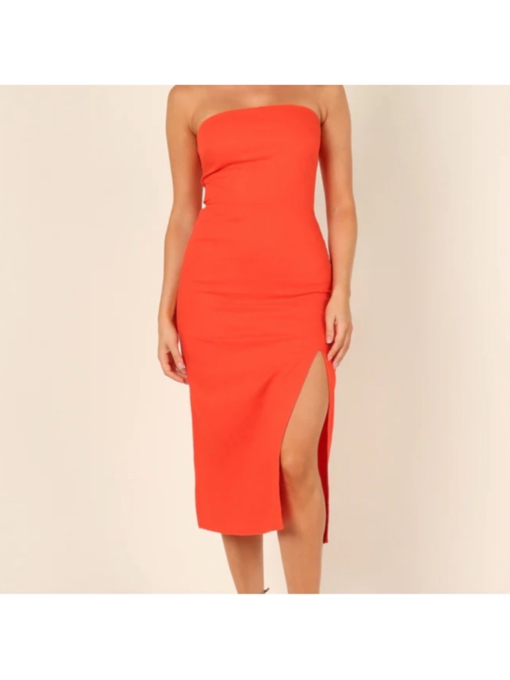 Petal & Pup Leruzi Orange Stapless Midi Dress - Picture 2 of 6